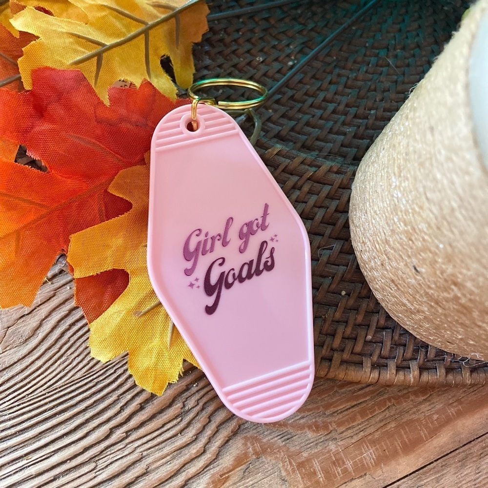 Retro Motel Keychain-girl got goals